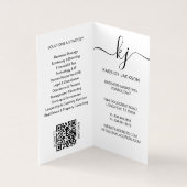 洗練されたスクリプトカリグラフィー・モノグラムロゴ & フォト 名刺 (内部)