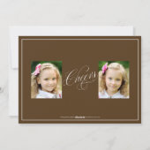 洗練されたスクリプトクリスマスフォトカード – ブラウン シーズンカード (裏面)