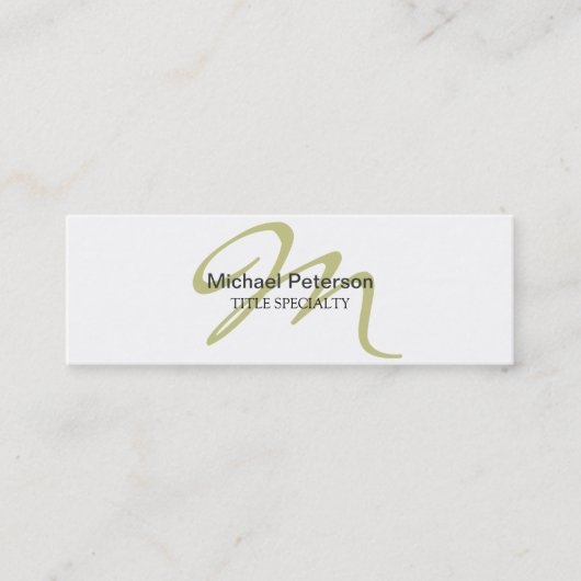 洗練されたスクリプトモノグラムスキニー名刺 スキニー名刺 (正面)