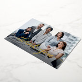 洗練されたスクリプト　チームフォト　ビジネスに感謝 箔シーズンカード (回転した状態)