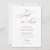 洗練されたスクリプト ブライダルシャワー 招待状 (正面)