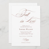 洗練されたスクリプト ブライダルシャワー 招待状 (正面/裏面)