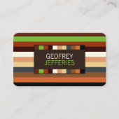 洗練されたストライプパターン 名刺 (正面)