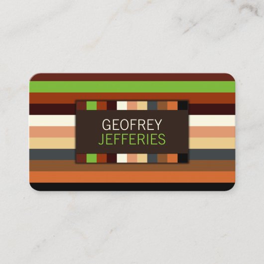 洗練されたストライプパターン 名刺 (正面)