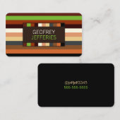 洗練されたストライプパターン 名刺 (正面/裏面)