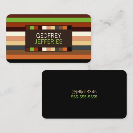 洗練されたストライプパターン 名刺 (正面/裏面)