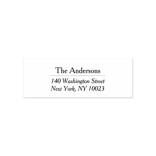 洗練されたストライプ差出人住所ラベル セルフインキングスタンプ (デザイン)