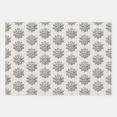 洗練されたスノーフレーク・パターン ラッピングペーパーシート (正面)