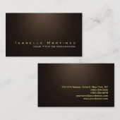 洗練されたセピアブラウンモダンプロフェッショナル 名刺 (正面/裏面)