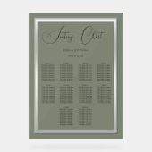 洗練されたセージ結婚とシルバー アクリルサイン (正面)