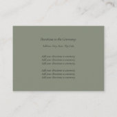 洗練されたセージ結婚とシルバー エンクロージャーカード (裏面)
