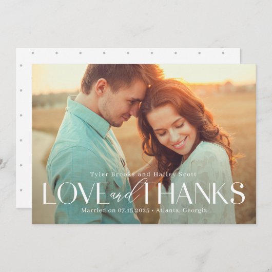 洗練されたタイプの編集可能カラーサンキューカード サンキューカード (正面/裏面)