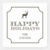 洗練されたタグホリデーギフトステッカー スクエアシール (正面)
