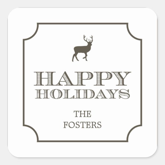 洗練されたタグホリデーギフトステッカー スクエアシール (正面)