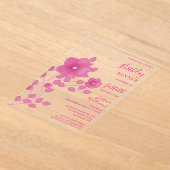 洗練されたダイヤモンドフローラ誕生日 アクリル招待状 (レイダウン)