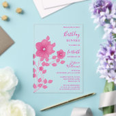 洗練されたダイヤモンドフローラ誕生日 アクリル招待状 (インサイチュ (ウェディング))