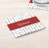 洗練されたダイヤモンドモザイク幾何学飲料A ペーパーコースター (アングル)