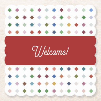 洗練されたダイヤモンドモザイク幾何学飲料A ペーパーコースター