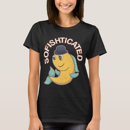 洗練されたダジャレの洗練された魚のダジャレ Tシャツ (正面)