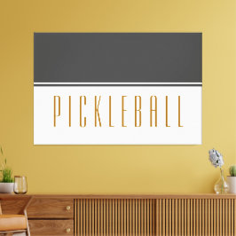 洗練されたダークグレーPICKLEBALLカラーブロック キャンバスプリント