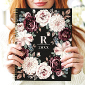 洗練されたダークムーディーズフローラモノグラム プランナー手帳