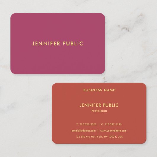 洗練されたテンプレートプロフェッショナルトレンディーラグジュアリ 名刺 (正面/裏面)