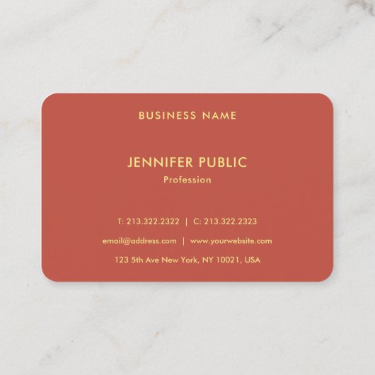 洗練されたテンプレートプロフェッショナルトレンディーラグジュアリ 名刺 (裏面)