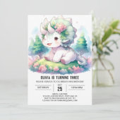 洗練されたディノデライト誕生日 招待状 (スタンド正面)