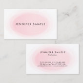 洗練されたデザインクリーンプレーン赤面ピンク 名刺 (正面/裏面)