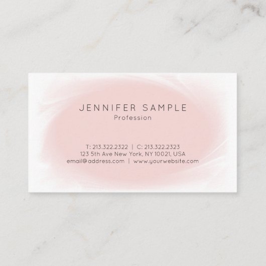 洗練されたデザインピンクモダンプロフェッショナル 名刺 (裏面)