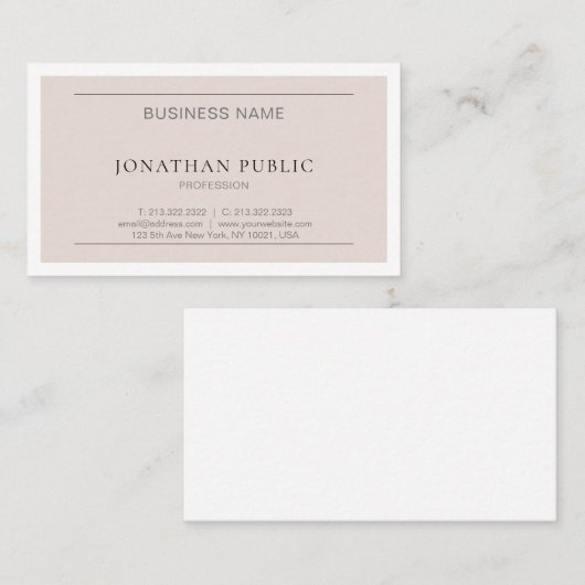 洗練されたデザインモダンミニマルトレンディー 名刺 (正面/裏面)