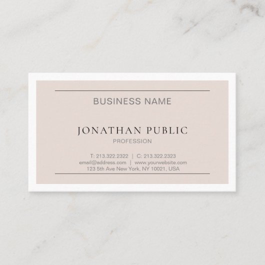 洗練されたデザインモダンミニマルトレンディー 名刺 (正面)