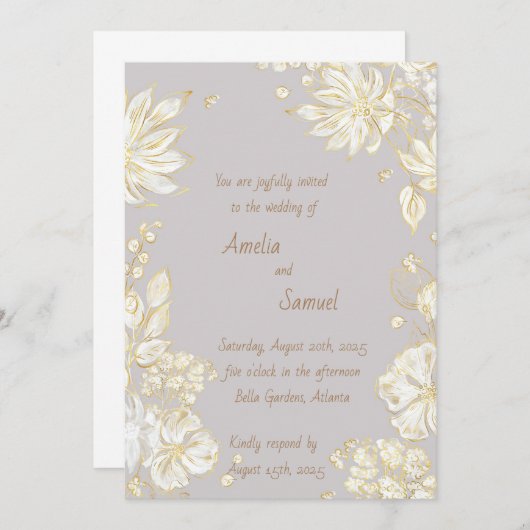 洗練されたデザイン 招待状 (正面/裏面)