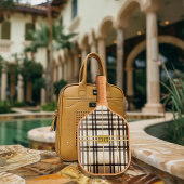 洗練されたトープと金ゴールドモノグラム ピックルボールラケット