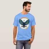 洗練されたハクトウワシの紋章 Tシャツ (正面フル)