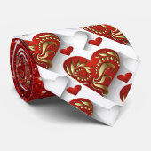 洗練されたハートはタイで１つ結びにする ネクタイ (ロール)