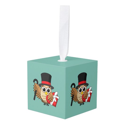 洗練されたハートチョコレートボックス キューブオーナメント (正面アングル)