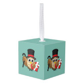 洗練されたハートチョコレートボックス キューブオーナメント (裏面アングル)