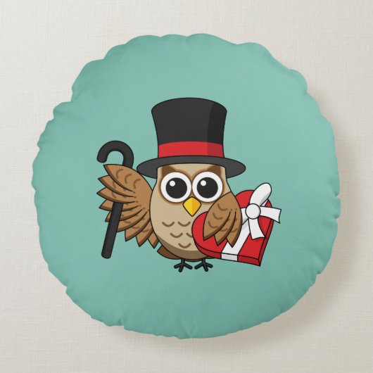 洗練されたハートチョコレートボックス ラウンドクッション (正面)