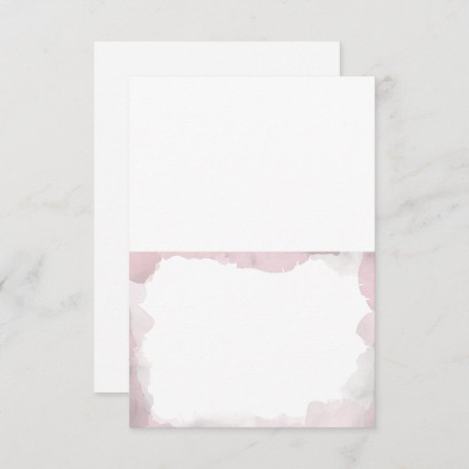 洗練されたバラピンクの結婚式折りたたみ式案内カード 招待状 (正面/裏面)