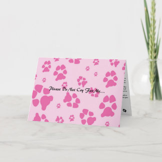 洗練されたバラ – 犬 – 前足 – ，泣かないで… カード