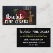 洗練されたバラ、飲み物およびシガー 名刺 (正面/裏面)