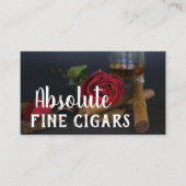 洗練されたバラ、飲み物およびシガー 名刺 (正面)