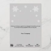 洗練されたパインコーンフォイルビジネスホリデーカード 箔招待状 (裏面)