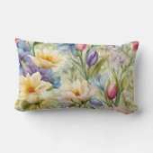 洗練されたパステル春の花。絵を描の ランバークッション (裏面)