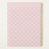 洗練されたビジネスモノグラムピンク金ゴールドトレリス プランナー手帳 (裏面)