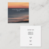 洗練されたビーチの日没のカスタム スクエア名刺 (正面/裏面)