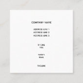 洗練されたビーチの日没のカスタム スクエア名刺 (裏面)