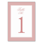 洗練されたピンクとライズエレガントスクリプ結婚ト テーブルナンバー (裏面)