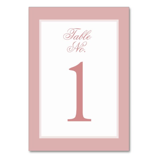 洗練されたピンクとライズエレガントスクリプ結婚ト テーブルナンバー (正面)